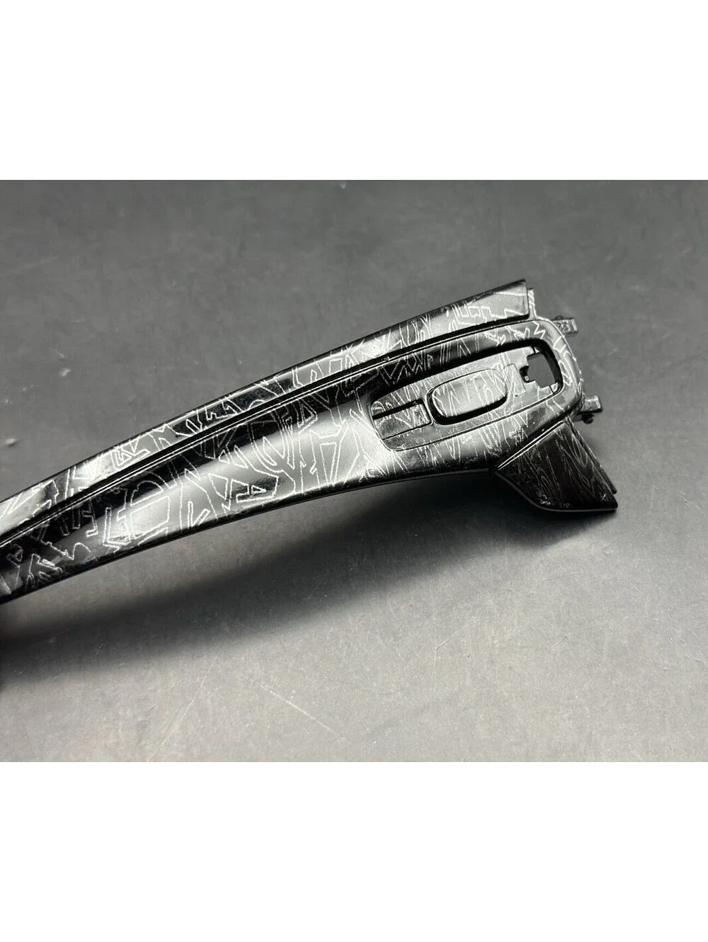 Oakley Batwolf  Polished Black w/Silver Ghost Text OEM Right Replacement Arm